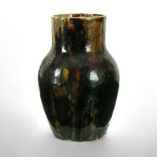 Hugh Robertson Dedham Art Pottery Drip Glaze Vase Asian Influence Hcr 1895 - 1908