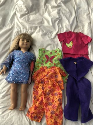 My American Girl Doll Blonde Hair Green Eyes Look Alike 18 " Extra Outfits