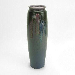 Rookwood Pottery 12 " Purple Carved Matte Floral Vase 1918 Arts & Crafts Cst