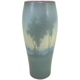 Rookwood Pottery Vellum Vase With Landscape By Lenore Asbury 1922