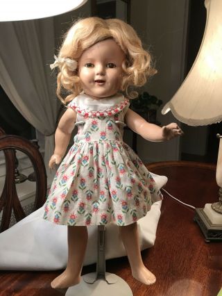 15” Composition Ideal Doll Shirley Temple Sleep Eyes Dimples Tlc