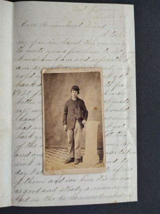 Hampshire Civil War: 1863 9th Nh Howe Letter,  Soldier Cdv West Lebanon Nh