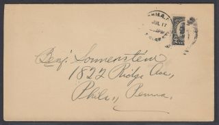 Us Sc 610 - Vertical Bisect On Cover From Philadelphia Pa Addressed Locally