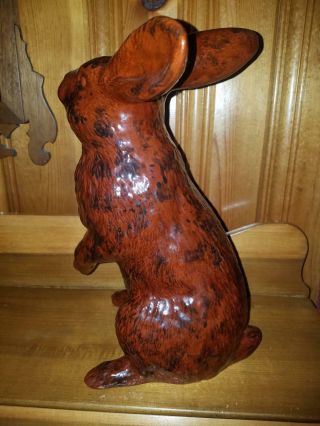 Ned Foltz Redware Clay Rabbit Sculpture Very Tall 14 Inches & GORGEOUS 2