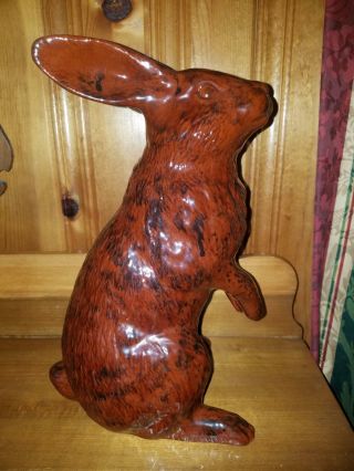 Ned Foltz Redware Clay Rabbit Sculpture Very Tall 14 Inches & GORGEOUS 3