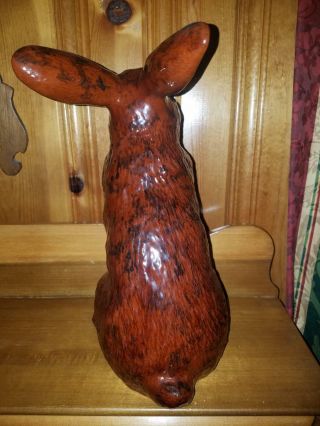 Ned Foltz Redware Clay Rabbit Sculpture Very Tall 14 Inches & GORGEOUS 4