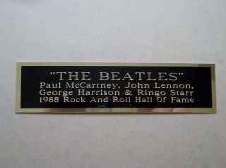 The Beatles Nameplate For A Signed Concert Poster Album Or Photograph 1.  25 " X 6 "