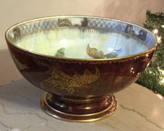 Wedgwood Fairyland Luster Butterfly Punch Bowl Bees 11”