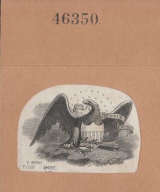 Patriotic Eagle W/shield T.  C.  Co.  In Obsolete Banknote Plate 46350 Bn6857
