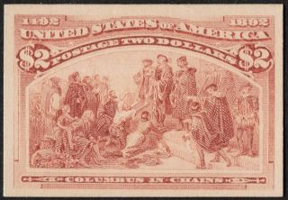 Us Sc 242p4 Ngai { " Scarce - Xf - $2 Columbian } Proof On Card From 1893