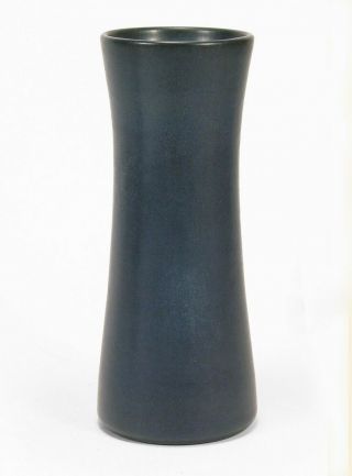 Marblehead Pottery Undecorated 8 5/8 " Matte Blue Corset Vase Arts & Crafts Baggs
