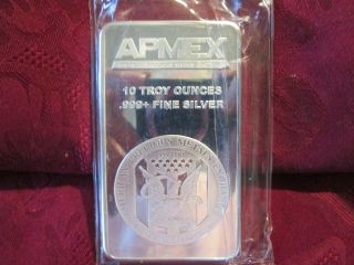 1 - 10 0z Apmex Silver Bar In Plastic