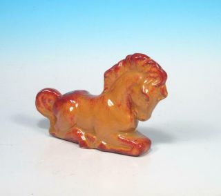 Rosemeade N Dakota Art Pottery Vintage Kneeling Horse Colt Figurine c 1940s EXCL 2