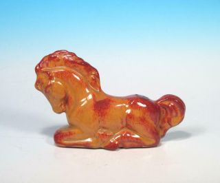 Rosemeade N Dakota Art Pottery Vintage Kneeling Horse Colt Figurine c 1940s EXCL 3