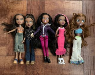 5 African - American Dolls 12 Inches Including 4 Bratz Dolls