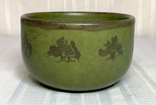 Marblehead Pottery,  Decorated Stylized Trees Bowl,  Olive Green A Baggs,  S Tutt