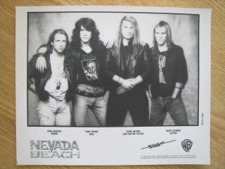 Nevada Beach Vintage 8x10 B/w Promo Glossy Press Photo 1990 Hard Rock Band