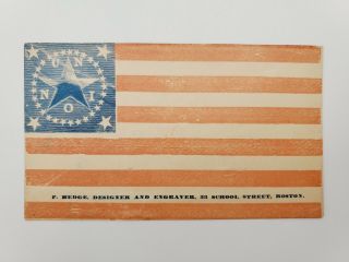 1860s Political Civil War Cover 34 - Star Union Flag Medallion Pattern Envelope