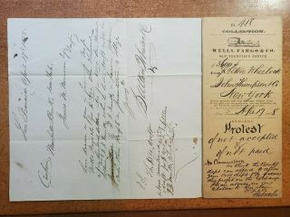 1858 San Francisco Ca Wells Fargo Protest Letter Manhattan Bank Ny Ship Envelope