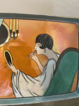 Vintage Noritake Japan Art Deco Hand Painted Porcelain Luster 11” Tray 4