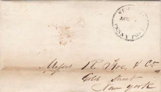 Canada Brunswick 1841 Letter St John To York Penny Post