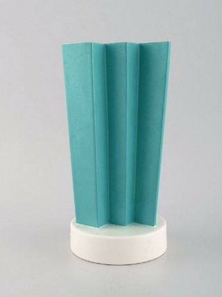 Ettore Sottsass (1917 - 2007) For Alessio Sarri.  Vase In Glazed Ceramics.  1990 