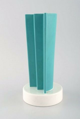 Ettore Sottsass (1917 - 2007) for Alessio Sarri.  Vase in glazed ceramics.  1990 ' s 2
