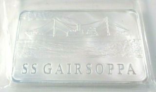Ss Gairsoppa 10 Troy Oz.  999 Fine Silver Shipwreck Certified Bar In Pouch