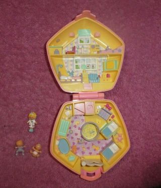 Vintage Mattel Bluebird Toys Polly Pocket Polly In The Nursery - Complete