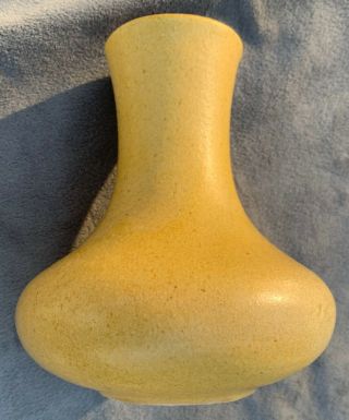 Grueby Pottery Gourd Shaped Ochre Oatmeal Vase,  Signed 6 Inches Tall