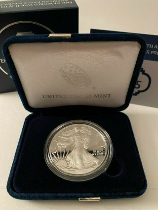 2020 End Of World War 2 Ii 75th Anniversary American Eagle Silver Coin In Hand