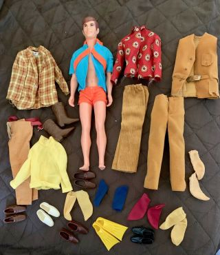 Vintage Barbie - Talking Ken Doll With Extra Clothes And Accessories