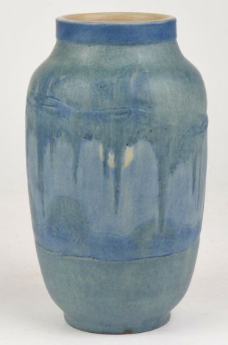 Newcomb College Pottery 7 " Tall Vase Moon And Moss Sadie Irvine 1922