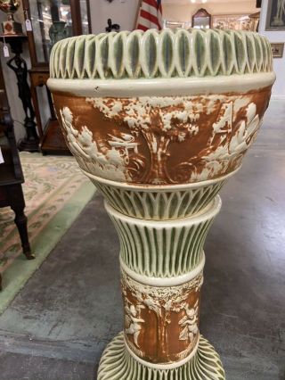 Matched Roseville Donatello Jardiniere And Pedestal 2
