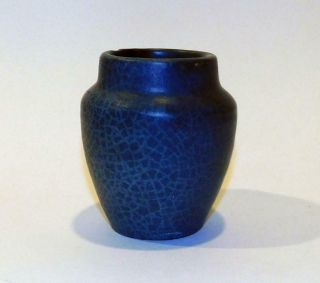 Arequipa Arts & Crafts Pottery Vase In Blue - Circa 1915