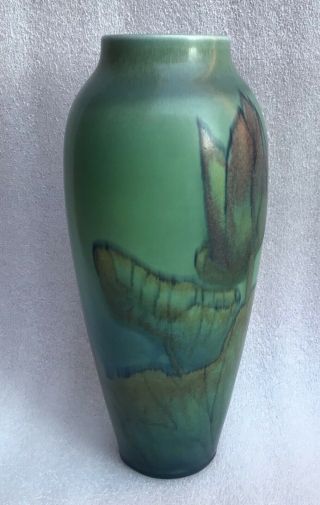1924 Rookwood Pottery Blueish Green 11 1/4” Sallie Coyne Arts & Crafts Vase 4