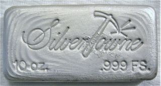 10 Oz Silvertowne Poured Silver Bar.  999