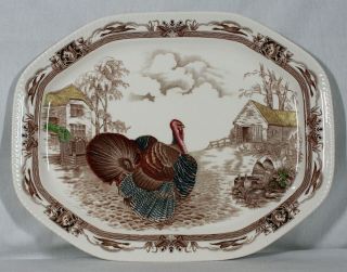 25 Pc 8 Place Settings Johnson Brothers " Barnyard King " Turkey Dishes W/ Platter