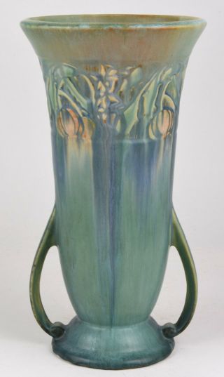 Roseville Pottery Green Baneda Vase Shape Number 598 - 12