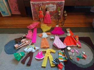 Vintage Dawn Dolls,  Case,  Clothes And Accesories