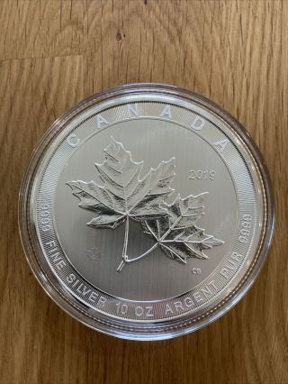 Canada 2019 9999 Fine Silver 10 Oz Argent Pur Maple Leaf Coin