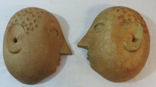 Mid Century Split Head Sculpture By David Gil (1948 - 1970) Bennington Potters