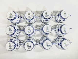 12x Cups & Saucers 1035 Blue Fluted Royal Copenhagen Full Lace 1:st Quality 5