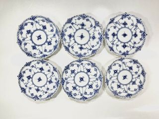 12x Cups & Saucers 1035 Blue Fluted Royal Copenhagen Full Lace 1:st Quality 6