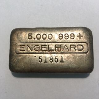 Vintage Engelhard 5 Oz.  999 Fine Silver Bar