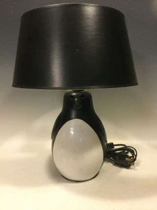 Bitossi Aldo Londi Italian Pottery Black & White Penguin Lamp
