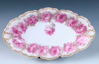 Haviland Limoges Drop Rose 8.  5 " 21cm Small Serving Bowl Tray Porcelain Pink 55