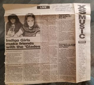 Indigo Girls & Betty 1990 Miami Fl Newspaper Article Preview Print Everglades