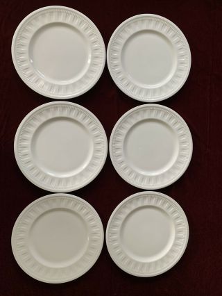 Wedgwood White Colosseum Set Of 6 Dinner Plates Made In England 10 3/4 "
