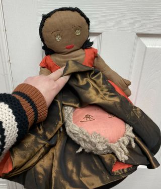 Vintage Handmade Topsy Turvy Doll African American & Caucasian